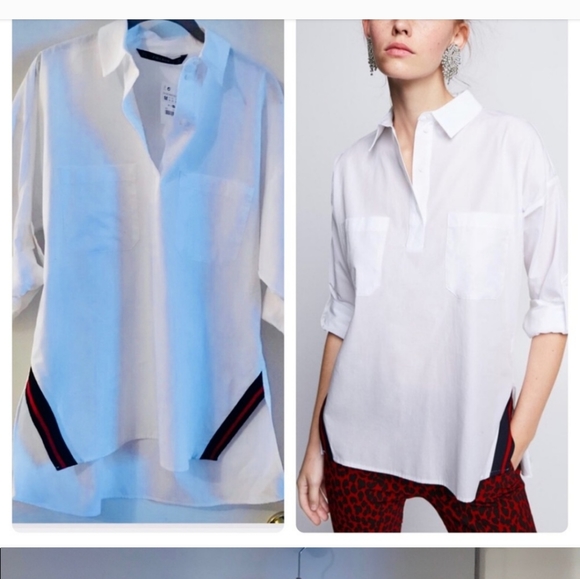 NWT: ZARA OVERSIZED BLOUSE WITH  RIBBON - Picture 3 of 4
